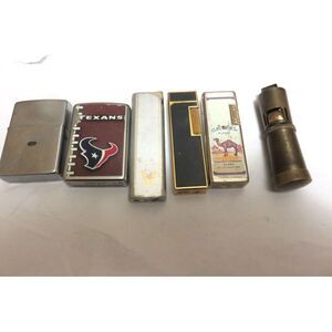 Vintage Lighter Lot 2 Zippo, 1 KGM, 1 Ronson, 1 Banner. 1 brass unknown